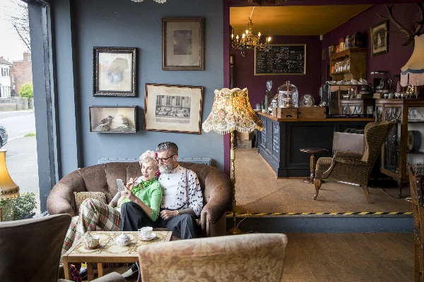 couple in tearoom