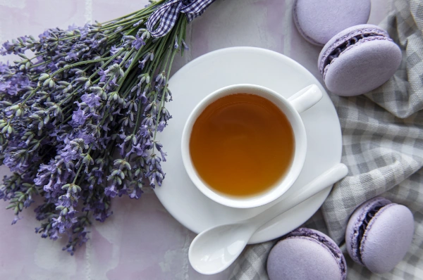 cup of lavender tea