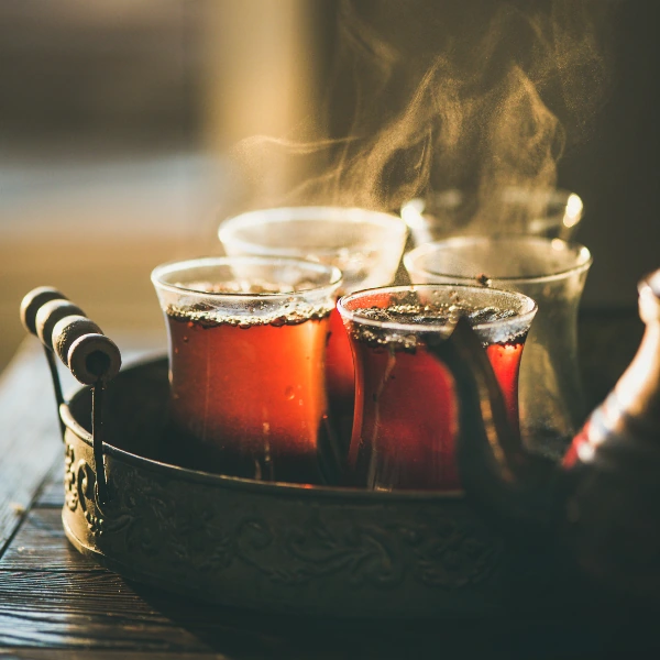 freshly brewed turkish tea