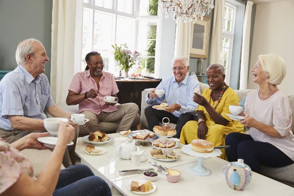 friends enjoying cream tea