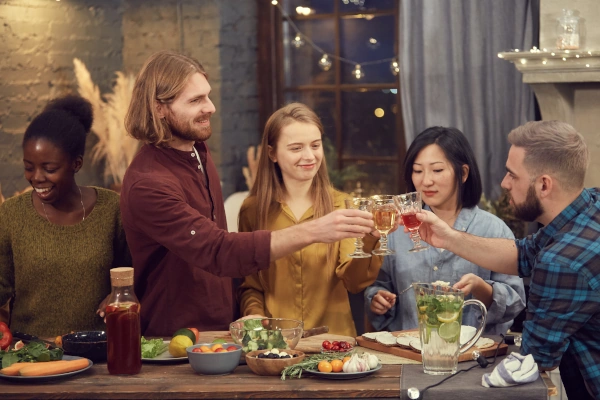 friends enjoying vegan afternoon tea