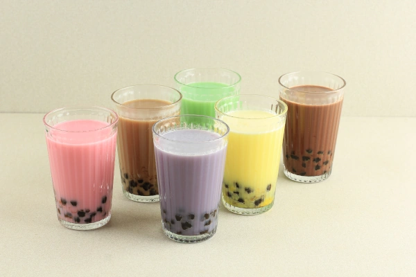 range of pearl milk tea flavours