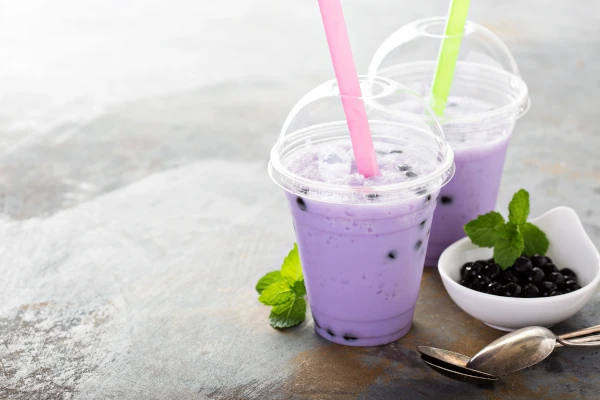 taro boba berry bubble tea